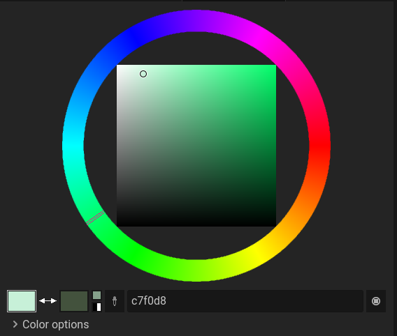 Screenshot of Pixelorama&#39;s new color picker panel